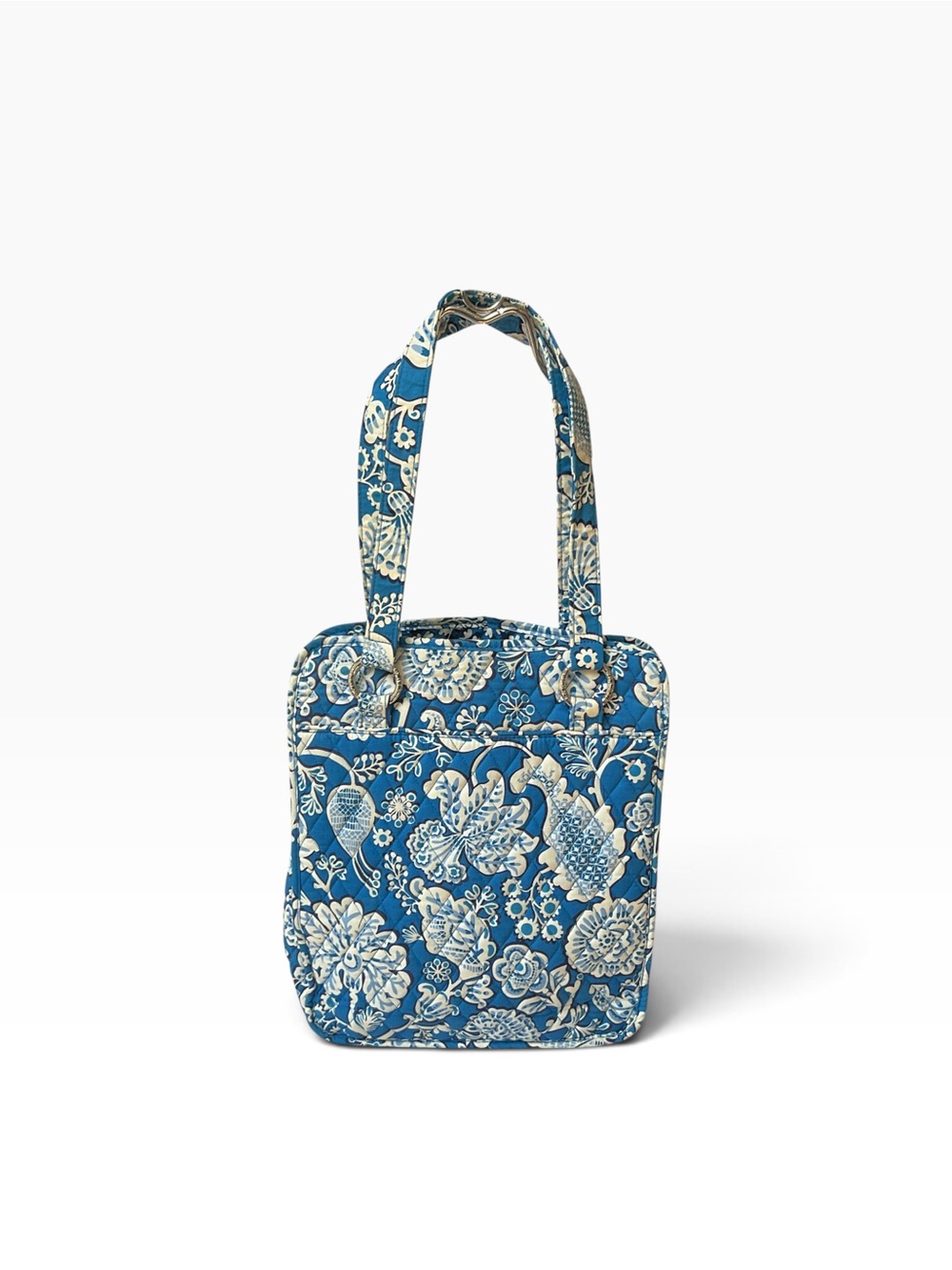 Vera Bradley Mediterranean Blue Floral Quilted Tote Bag